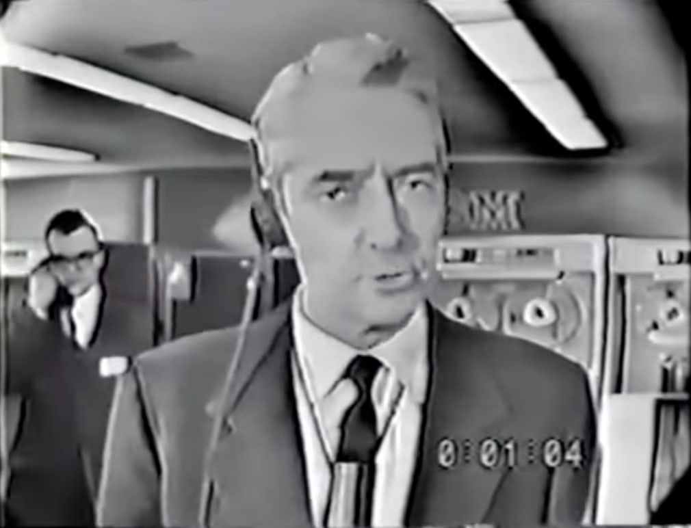 Image from the CBS coverage of the 1960 presidential elections. The computer tape reels which inspired Electi&#039;s circular forms are visible in the background
