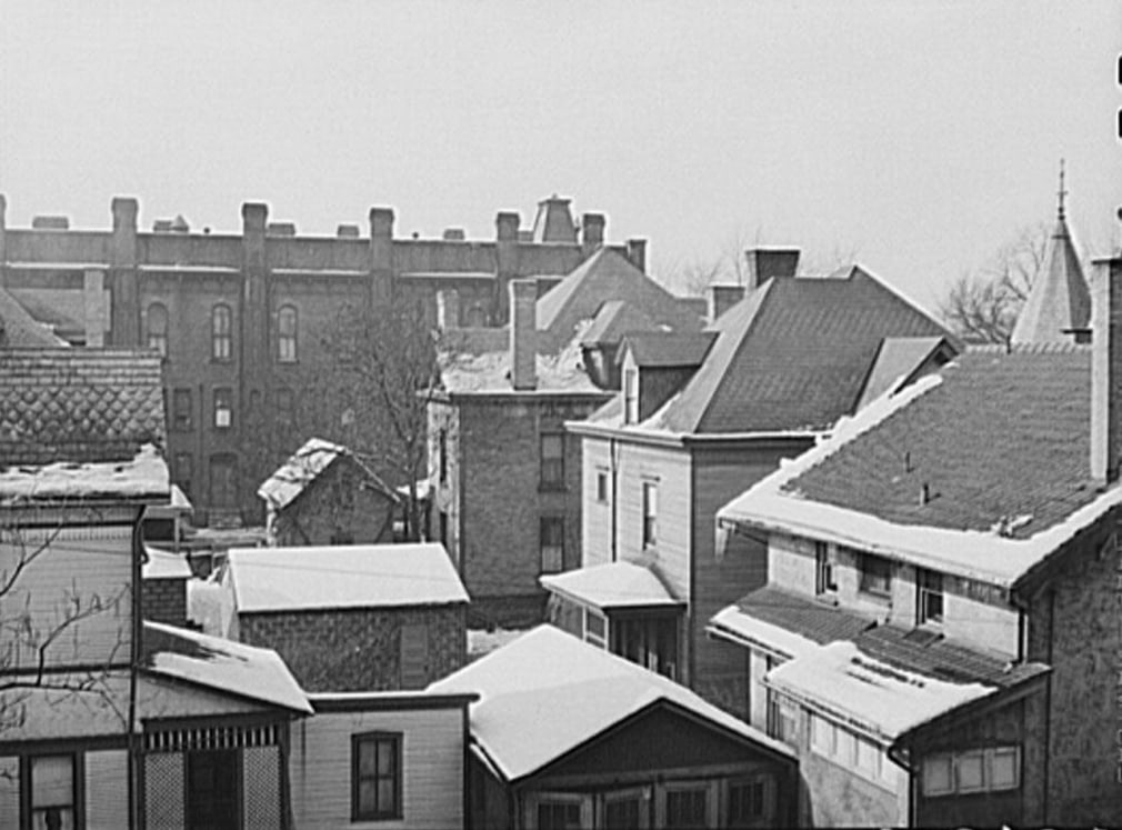 Great Depression rooftops, city unknown, ca. 1935, &nbsp;