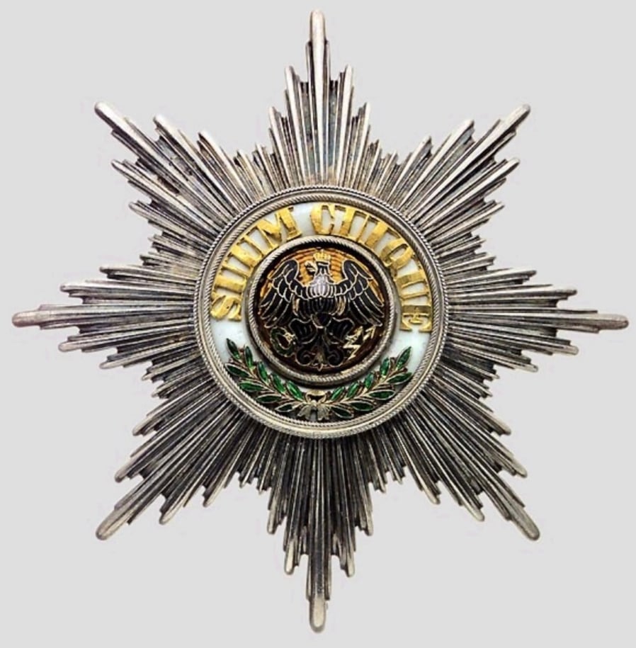 An eight-pointed breast star worn by a memeber of the Order of the Black Eagle