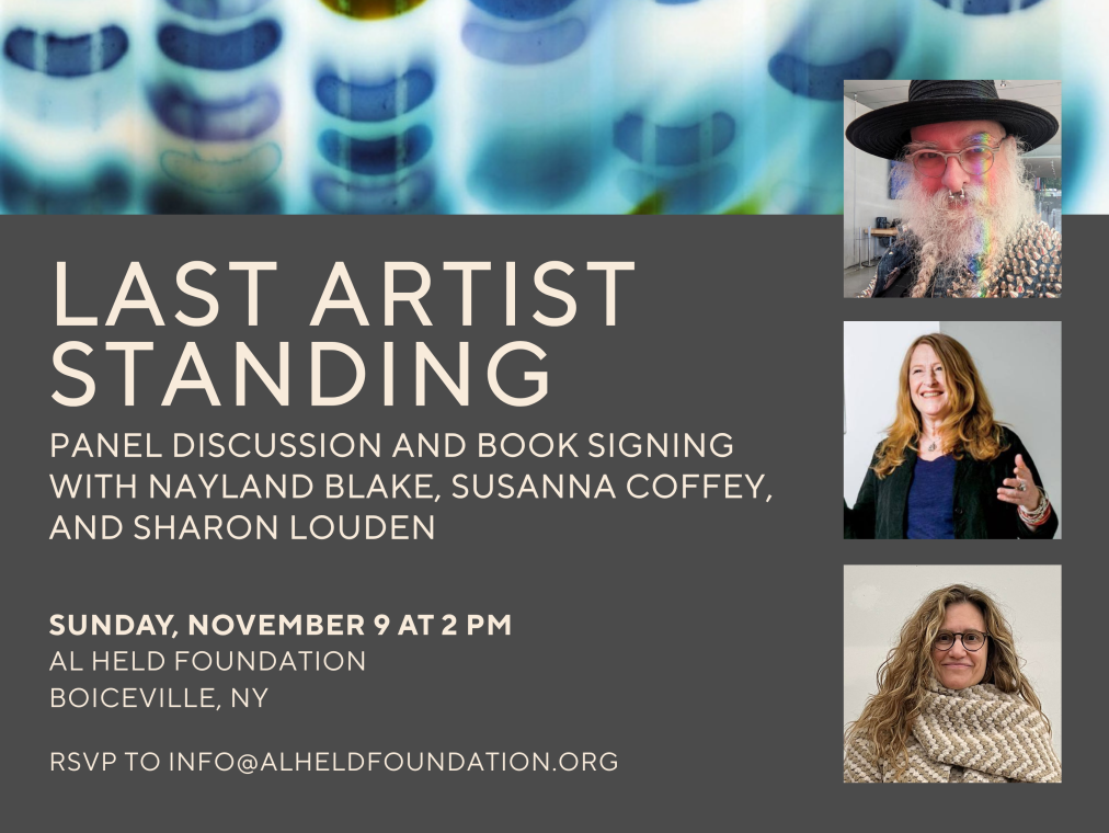 Last Artist Standing: Panel Discussion and Book Signing with Nayland Blake, Susanna Coffey, and Sharon Louden