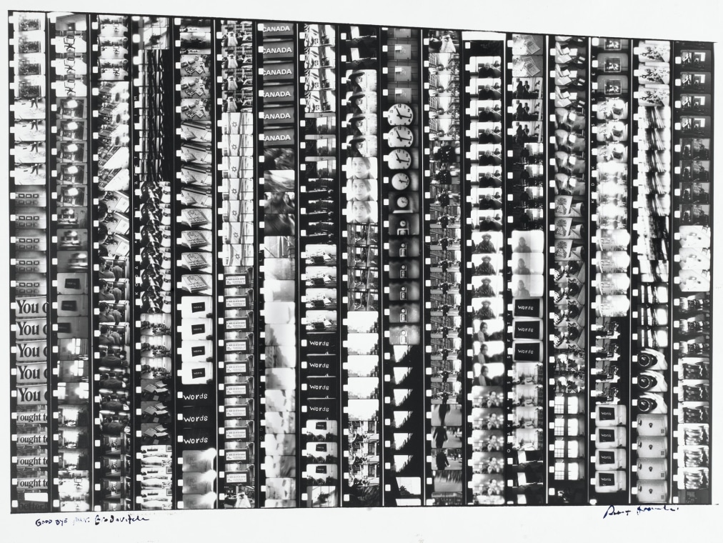 A black and white filmstrip-type grid shows many images pushed together