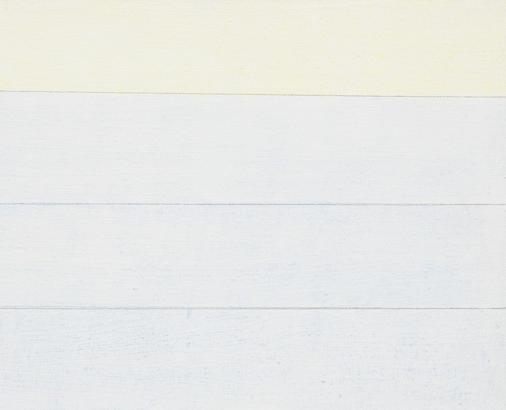 Agnes Martin Untitled, circa 1995-1999 Gesso, acrylic and graphite on linen Framed Dimensions: 12 13/16 x 12 11/16 inches 32.5 x 32.2 cm Image Dimensions: 12 x 12 inches 30.5 x 30.5 cm