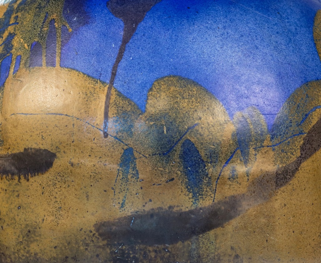 Detail of Toshiko Takaezu's Makaha Blue Moon, ca. 1990s