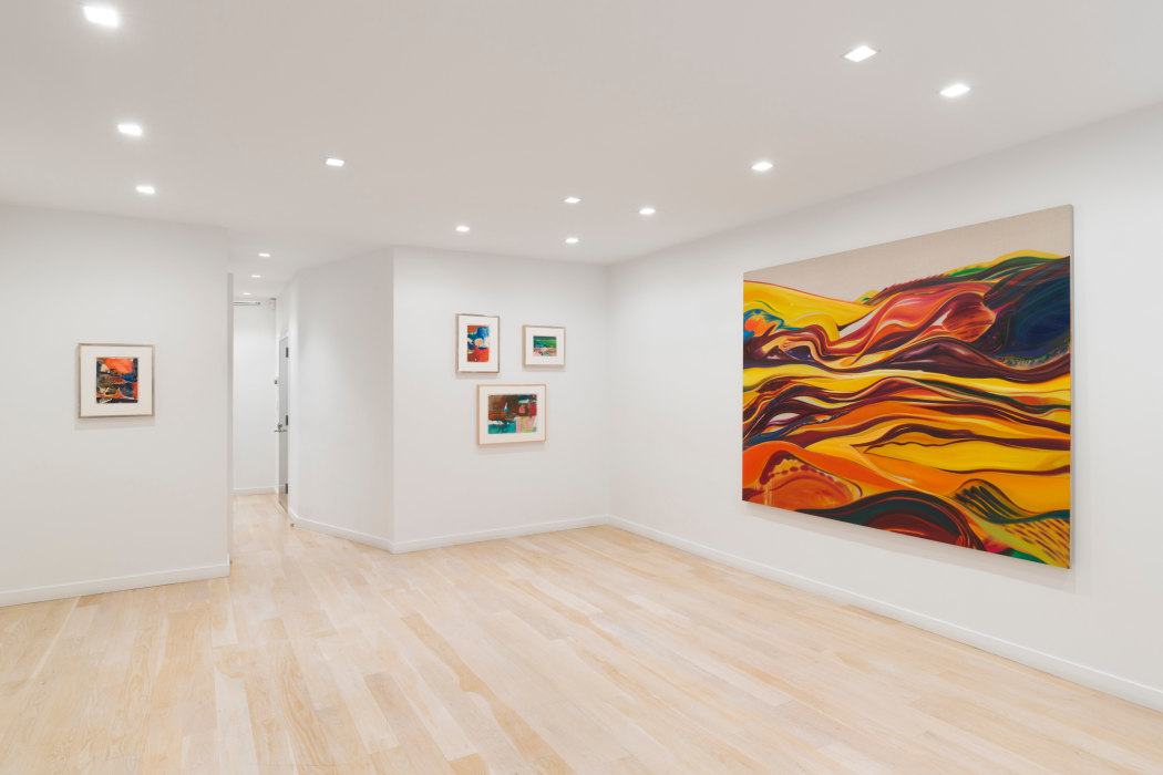 installation view of paintings and drawings 