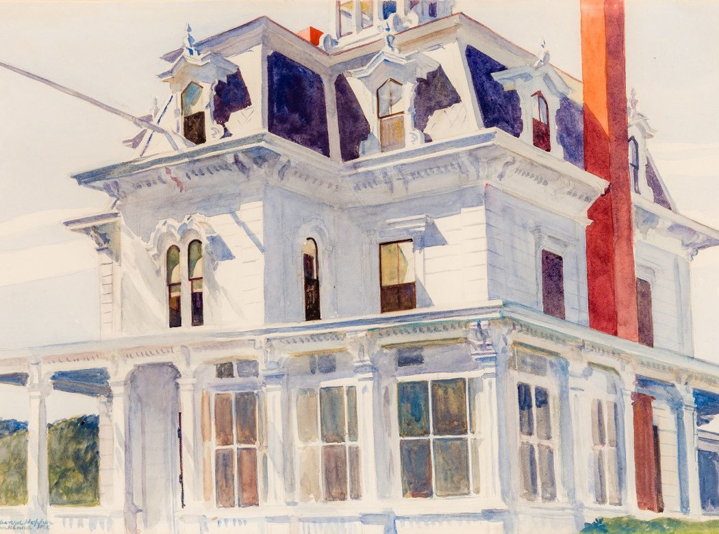 Entrance portal to Hirschl &amp; Adler Galleries inventory, featuring a watercolor by Edward Hopper (1882&ndash;1967), &quot;Talbot&rsquo;s House,&quot; 1926. Watercolor on paper, 13 7/8 x 20 in.