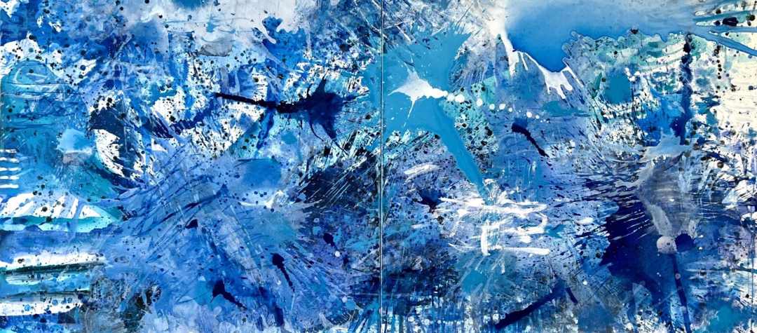 J. Steven Manolis BlueLand Splash, 2016 Acrylic on canvas 60 x 96 inches