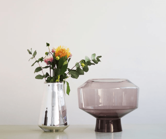 Bubble Vase / 2014 / mouth blown colored artistic glass and mouth blown silvered artistic glass