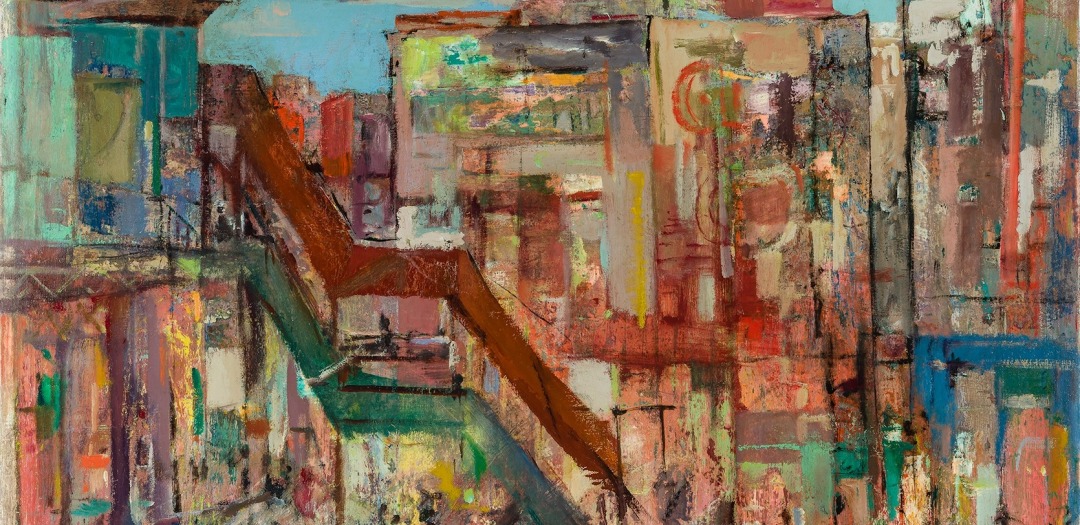 Franz Kline (1910–1962), "Chinatown," 1948. Oil on board, 30 1/2 x 43 1/2 in. (detail).