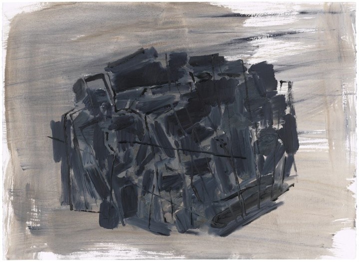 Phyllida Barlow untitled: compressedstockade, 2012 acrylic on watercolor paper 22 x 30 1/8 inches