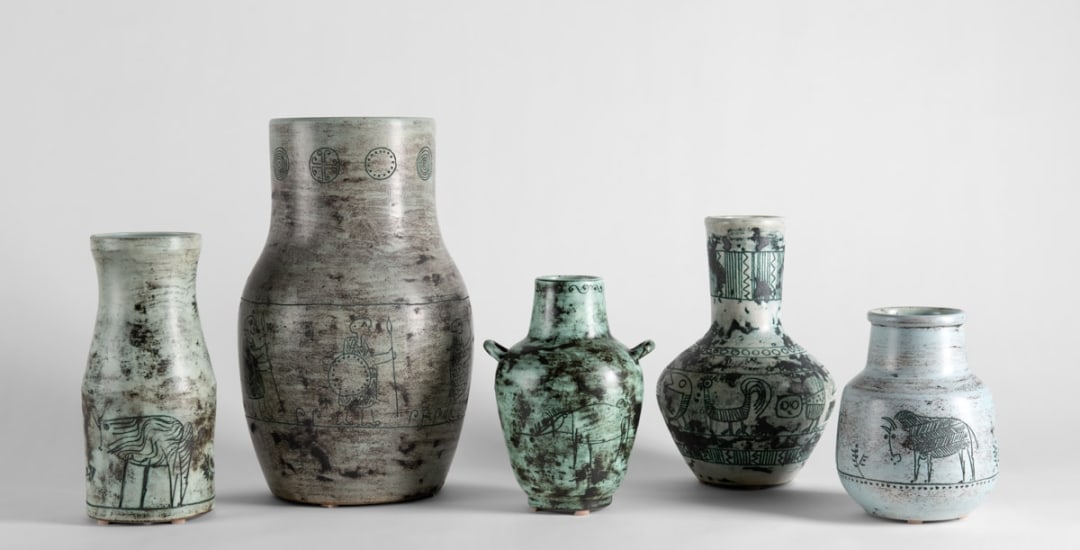 A collection of vases by Jacques Blin.