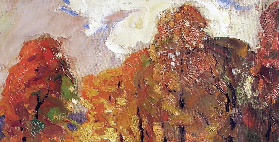 Vaclav Vytlacil oil painting of a fall landscape.
