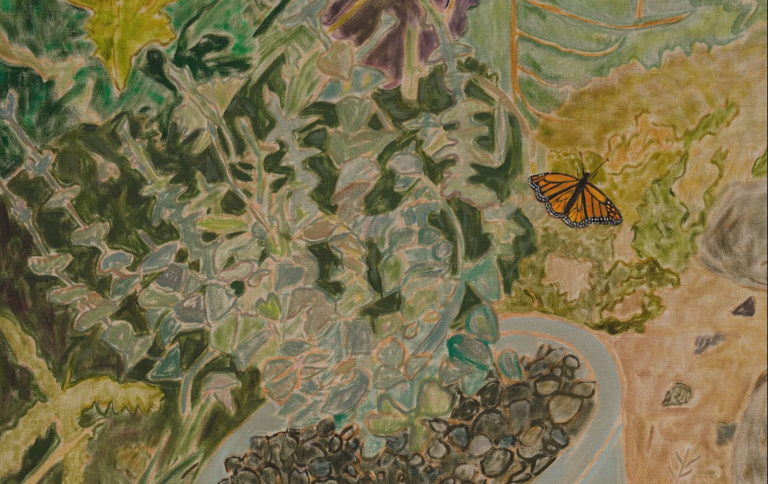 Hayley Barker, "Small Path 2 with Monarchs," 2022