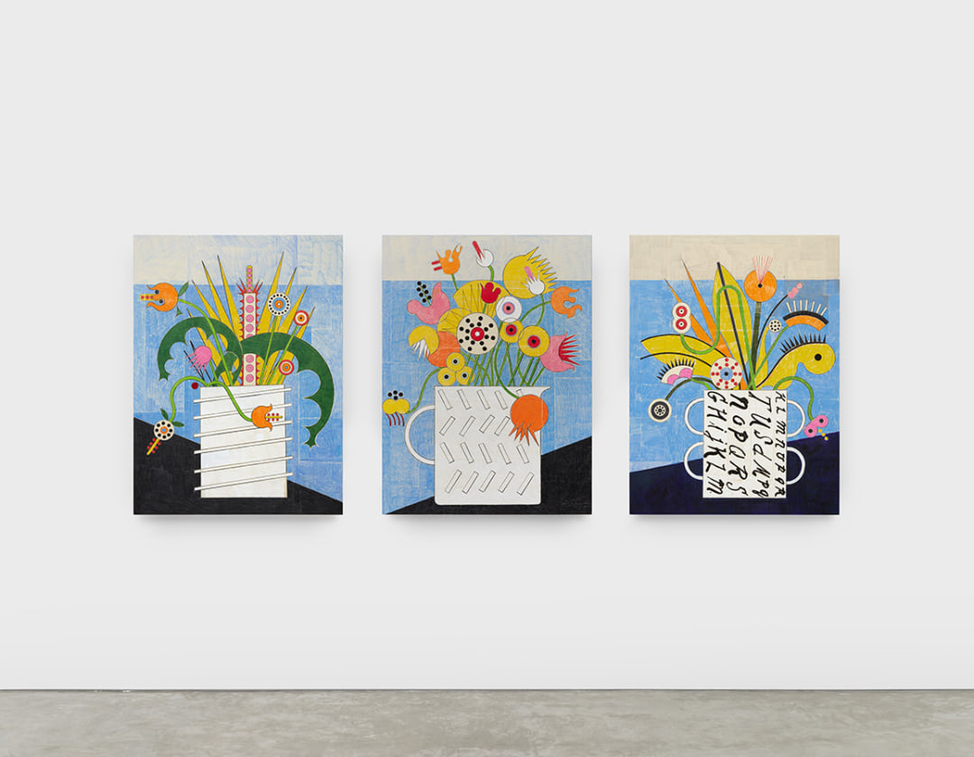 David Korty, "Flower Paintings #1-3," 2023