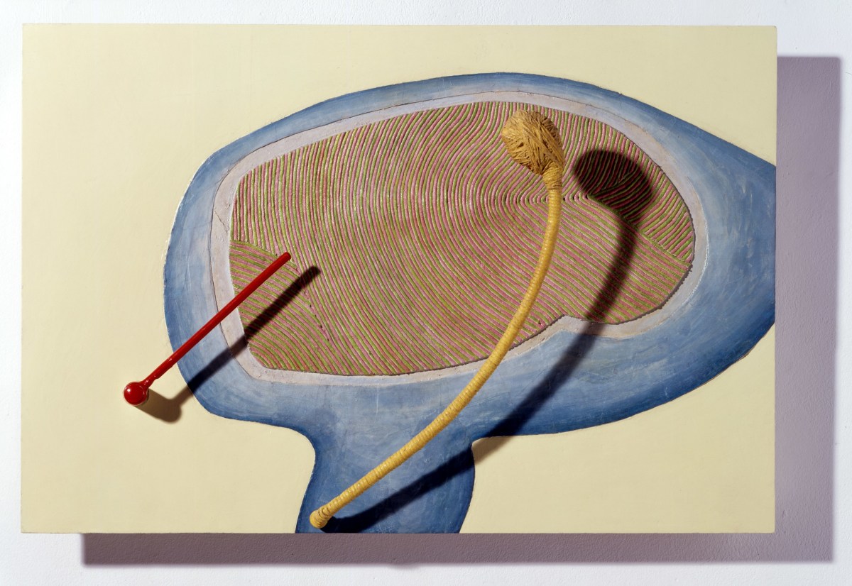 Eva Hesse mixed media work on panel