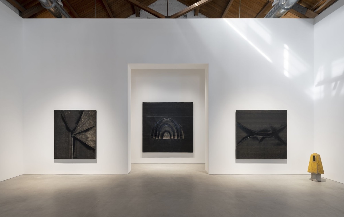 Installation view of&nbsp;Theaster Gates: Every Square Needs a Circle,&nbsp;2019, Gray Warehouse, Chicago.