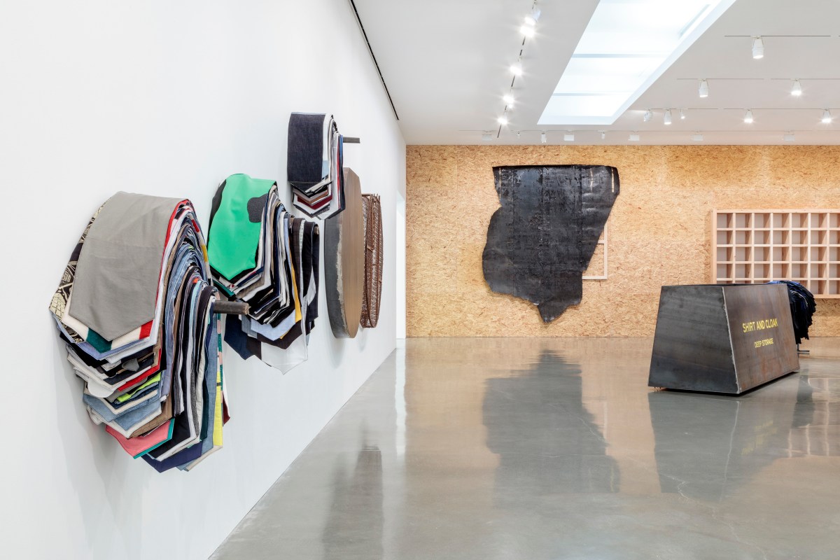Installation view,&nbsp;Line Drawing for Shirt and Cloak, Regen Projects, LA. Photo: Joshua White.