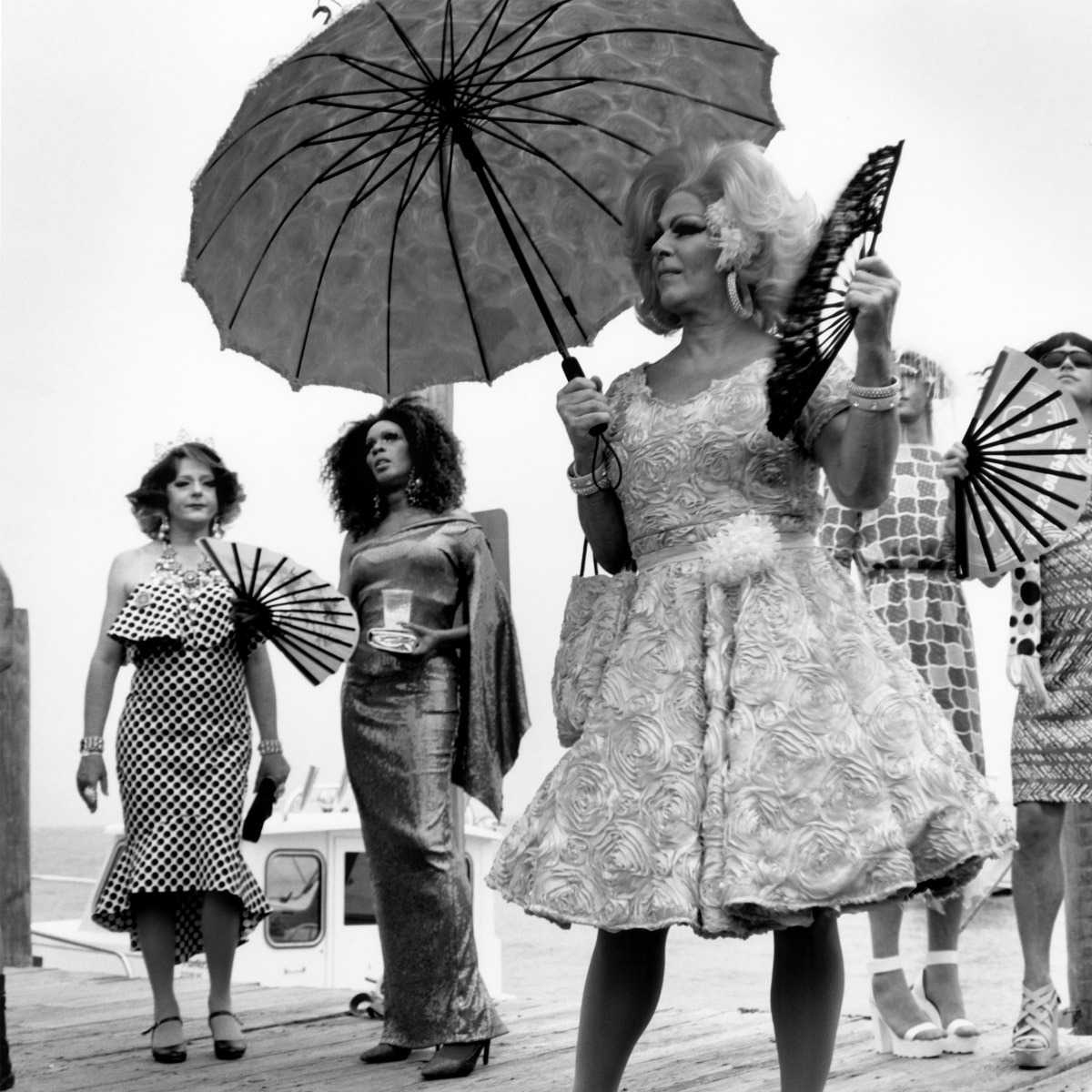 Phillip Gutman, Dock Queens with Fans and Parasols, 2018