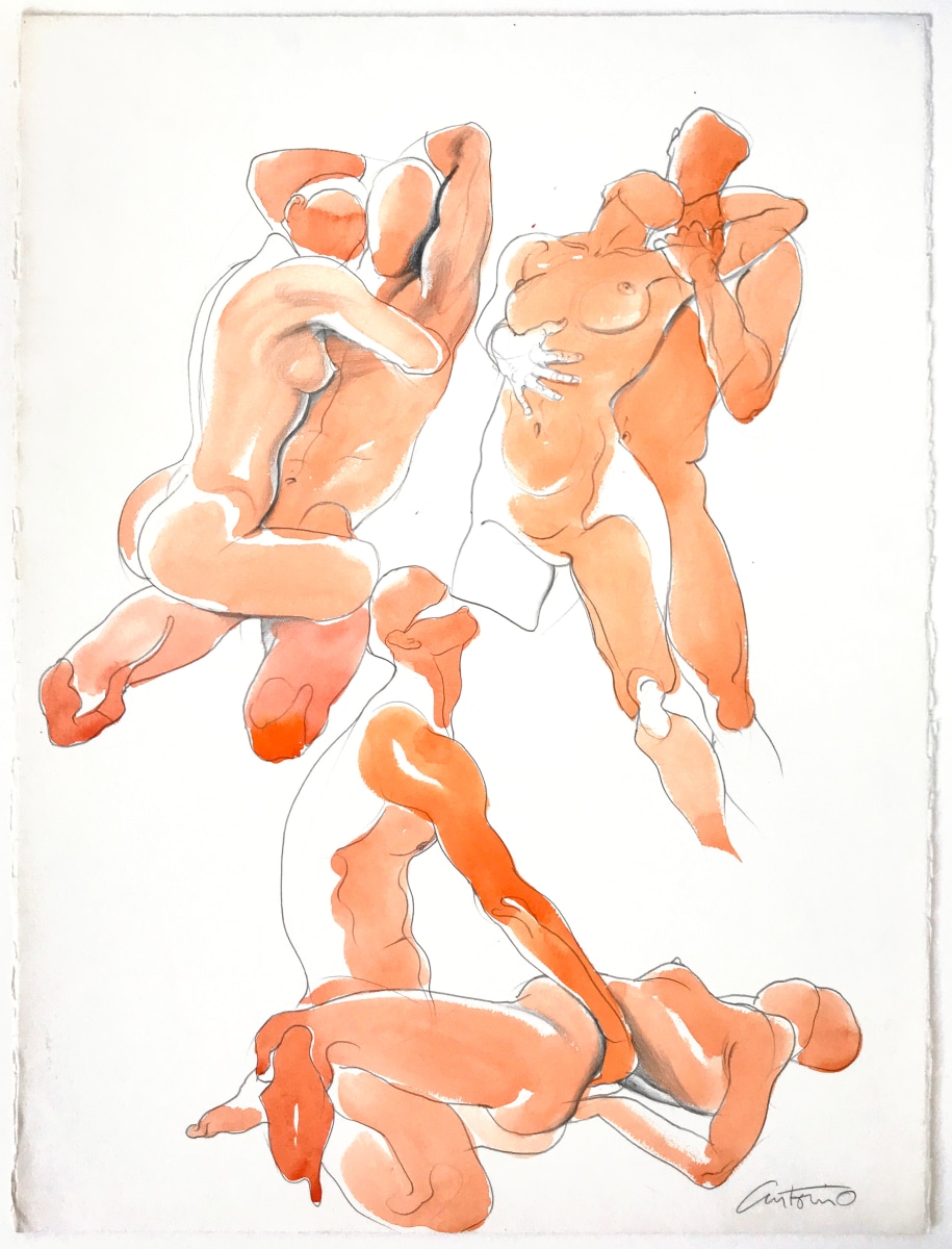 Drawing of three couples by Antonio Lopez