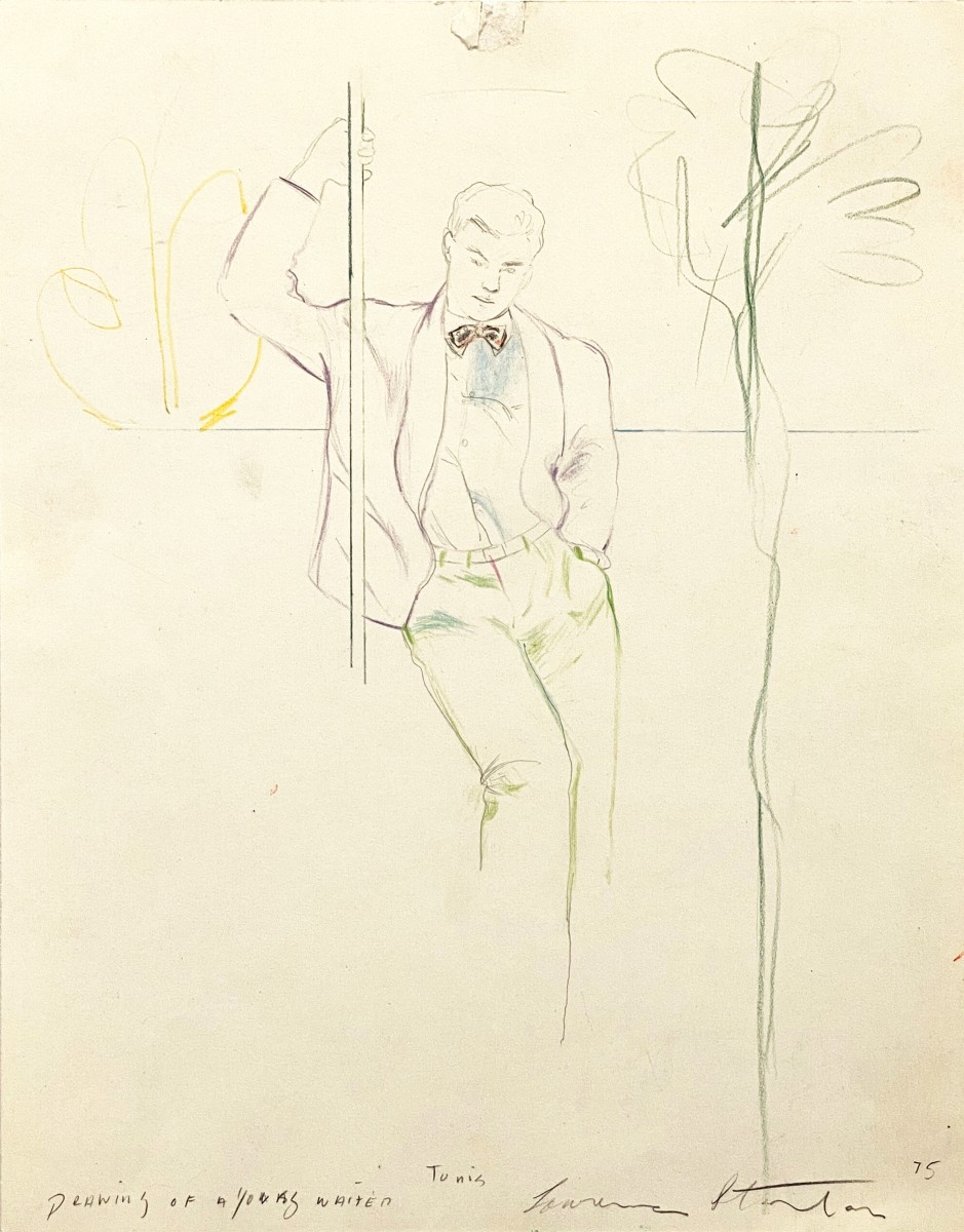 Larry Stanton, Drawing of a Young Waiter, Tunis, 1975