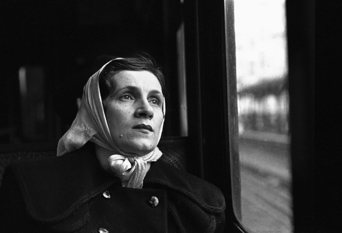 Woman wearing scarf by Vivian Cherry