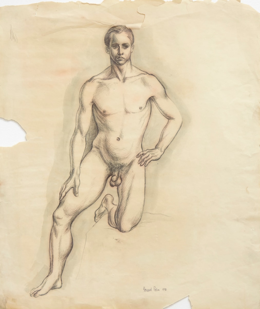 Bernard Perlin Male Nude Leaning On One Knee, 1940
