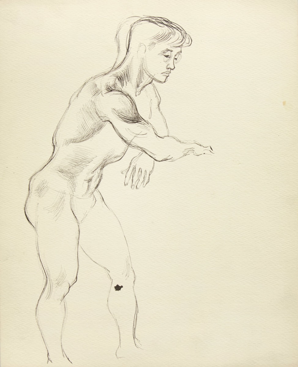 Bernard Perlin, Japanese Male Nude (Side View)