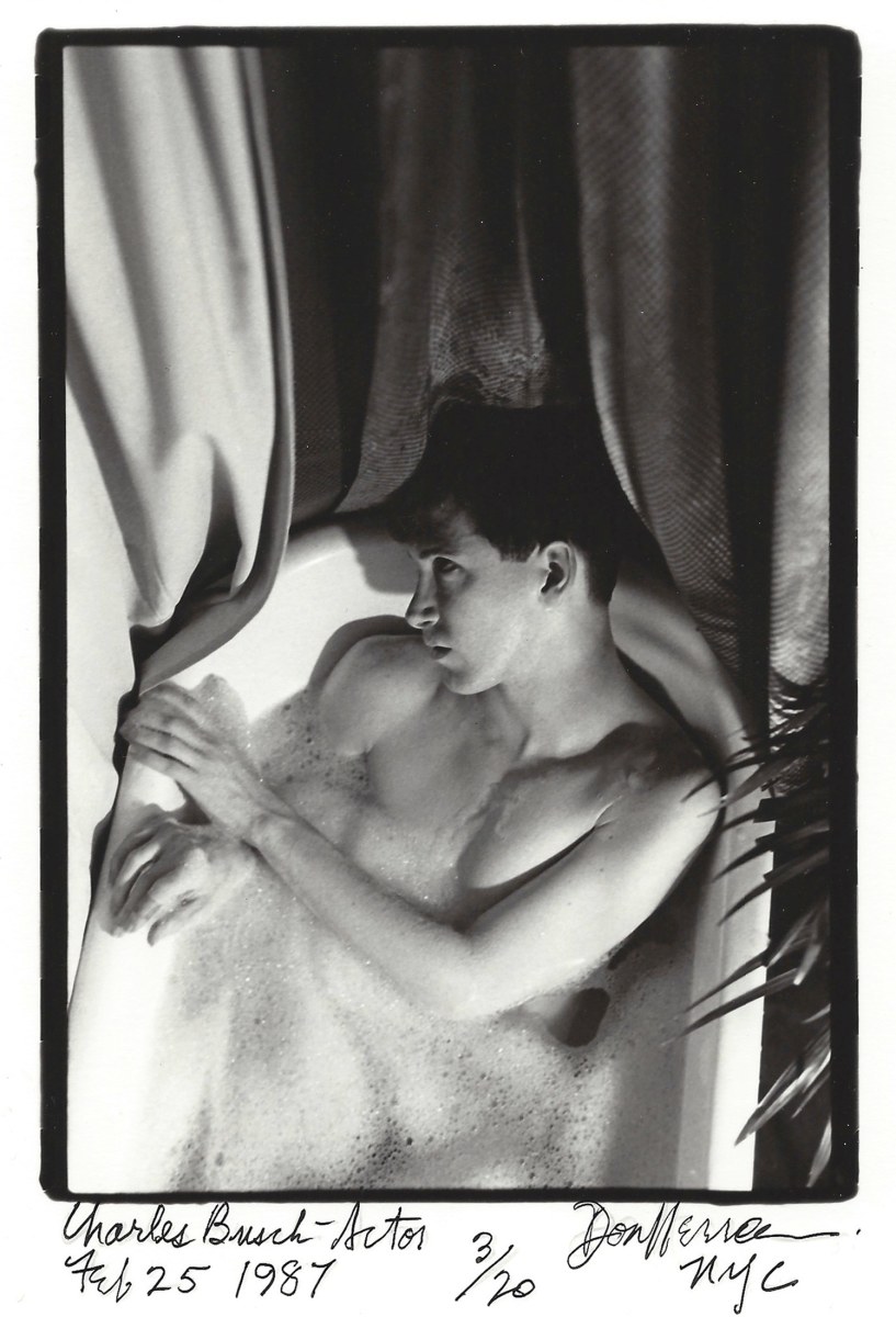 Charles Busch in bathtub by Don Herron
