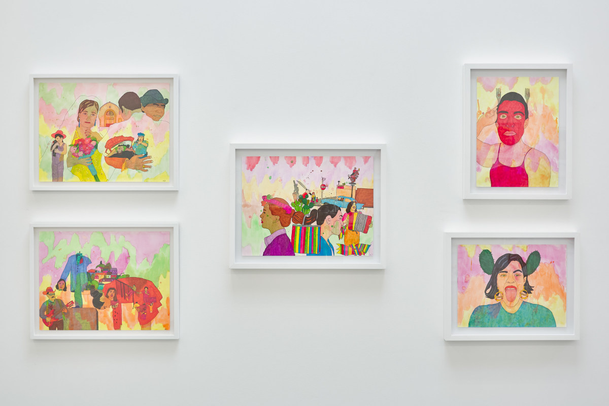 Installation view of KARLA DIAZ: Mujer Valiente y Los Diablitos (Brave Woman and The Little Devils), April 27 - May 8, 2024