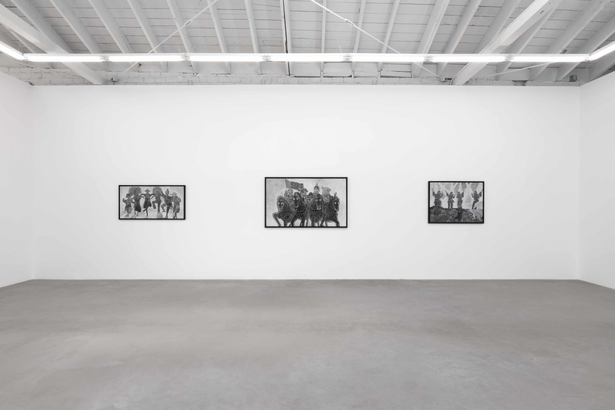 Installation view of Federico Solmi: The Bacchanalian Ones