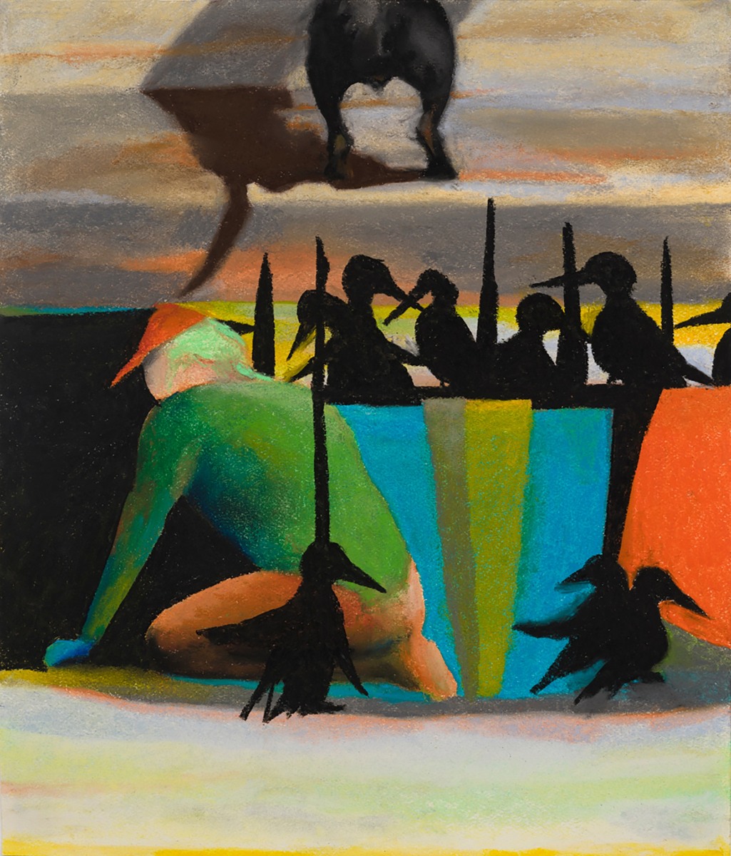 Lavi Daniel, Gathering Forces, 2022, Pastel on paper, 14 x 11.875 in.
