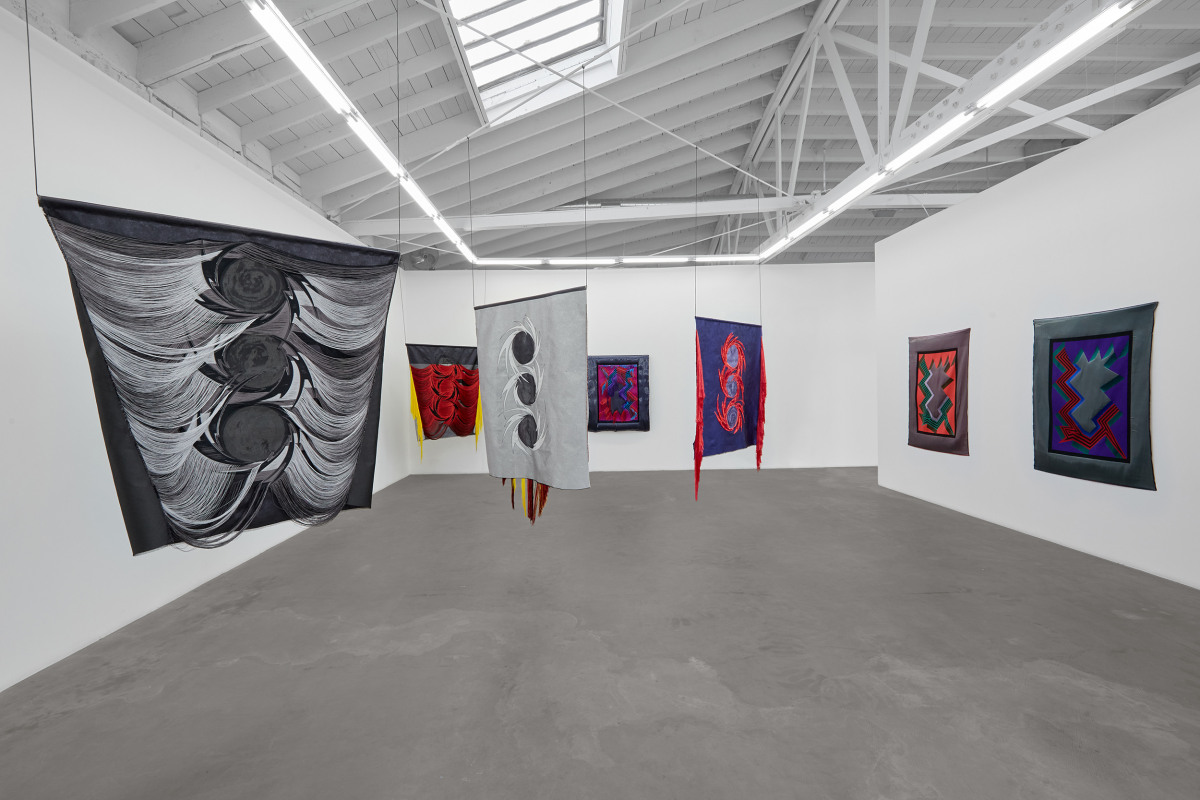 Installation view of Liz Collins: Cosmologies, on view from November 4 - December 22, 2023