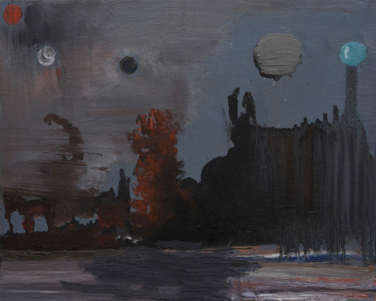 Roya Farassat, Fading Glow, 2021, Oil on gessobord, 16 x 20 in.
