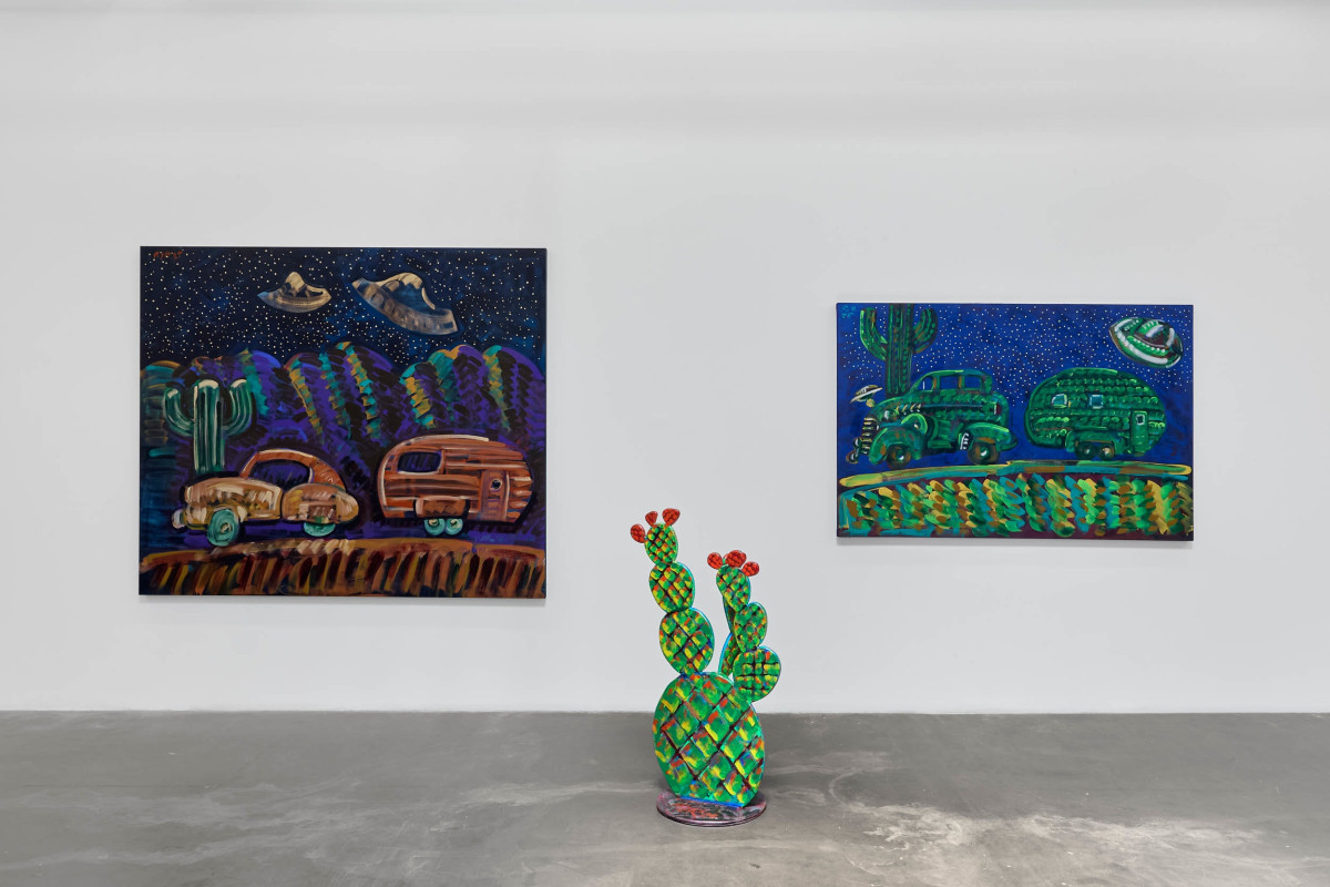 Installation view of&nbsp;Frank Romero: California Dreaming, on view September 13 &ndash; October 25, 2025