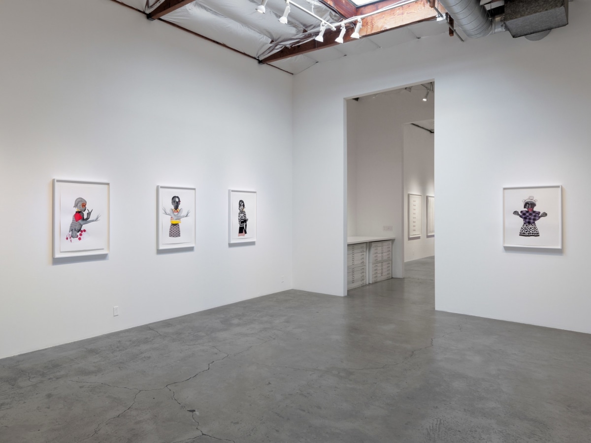 Installation View of Deborah Roberts: Fragile But Flexible