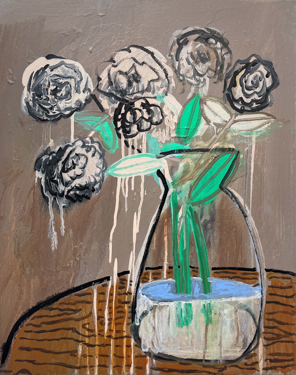 Aaron Maier-Carretero five blooms on wood, 2023