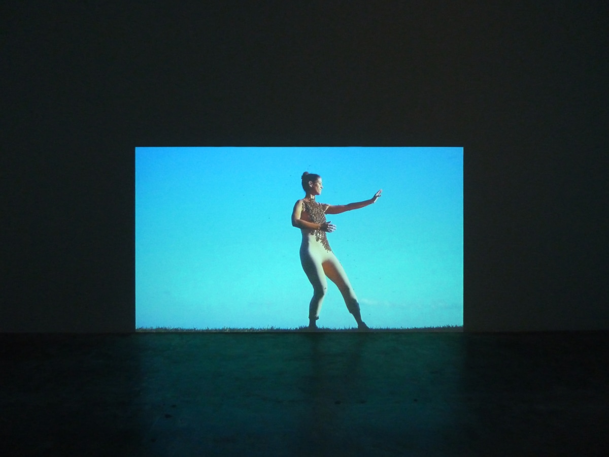 Installation view of Antonia Wright's Be video