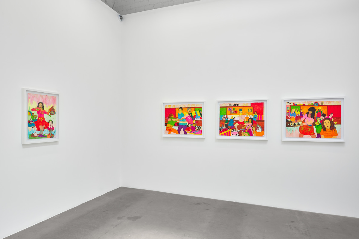 Installation view of KARLA DIAZ: Mujer Valiente y Los Diablitos (Brave Woman and The Little Devils), April 27 - May 8, 2024