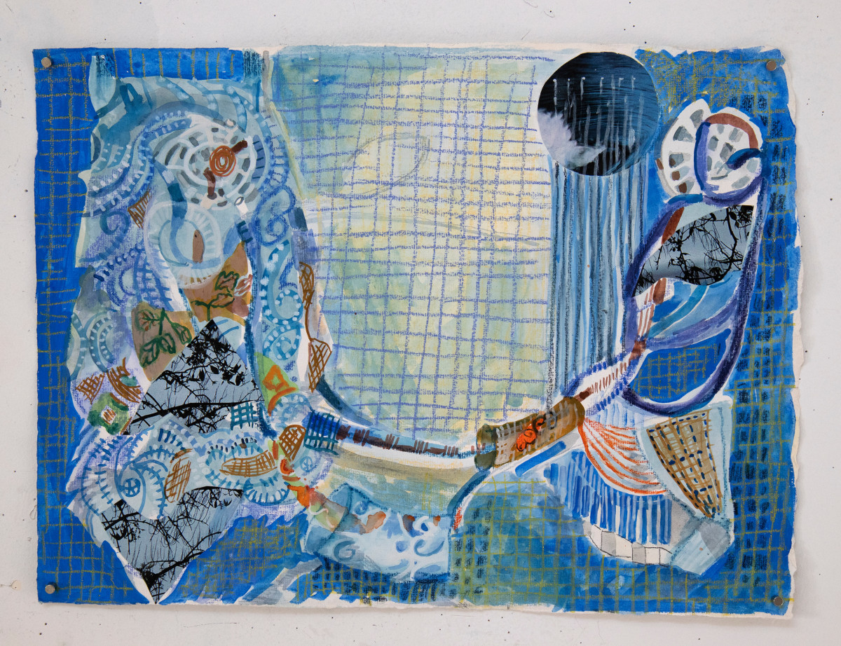 Fran Siegel Ida Drawing, 2024 ​​​​​​​Crayon, watercolor, and flashe on cut and collaged paper 11 x 15 in (27.9 x 38.1 cm)