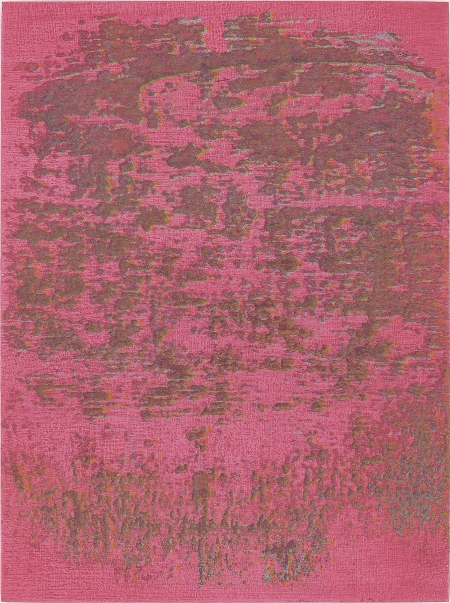 Margie Livingston PRINTED PAINTINGS: Magenta with Bluegreen Highlights, 2018 Oil on Panel 12 x 9 x 1 in.