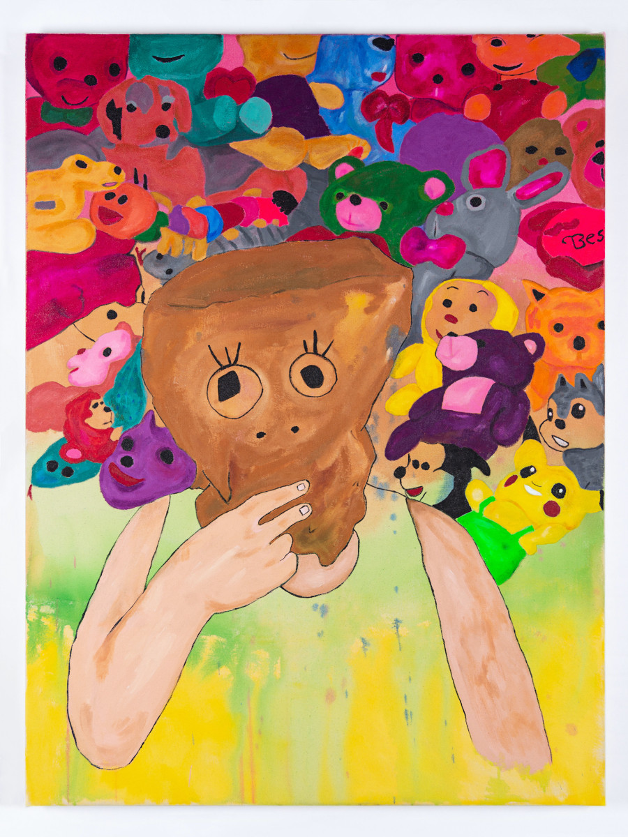 Karla Diaz, Self Portrait with Toys, 2021, Acrylic on canvas