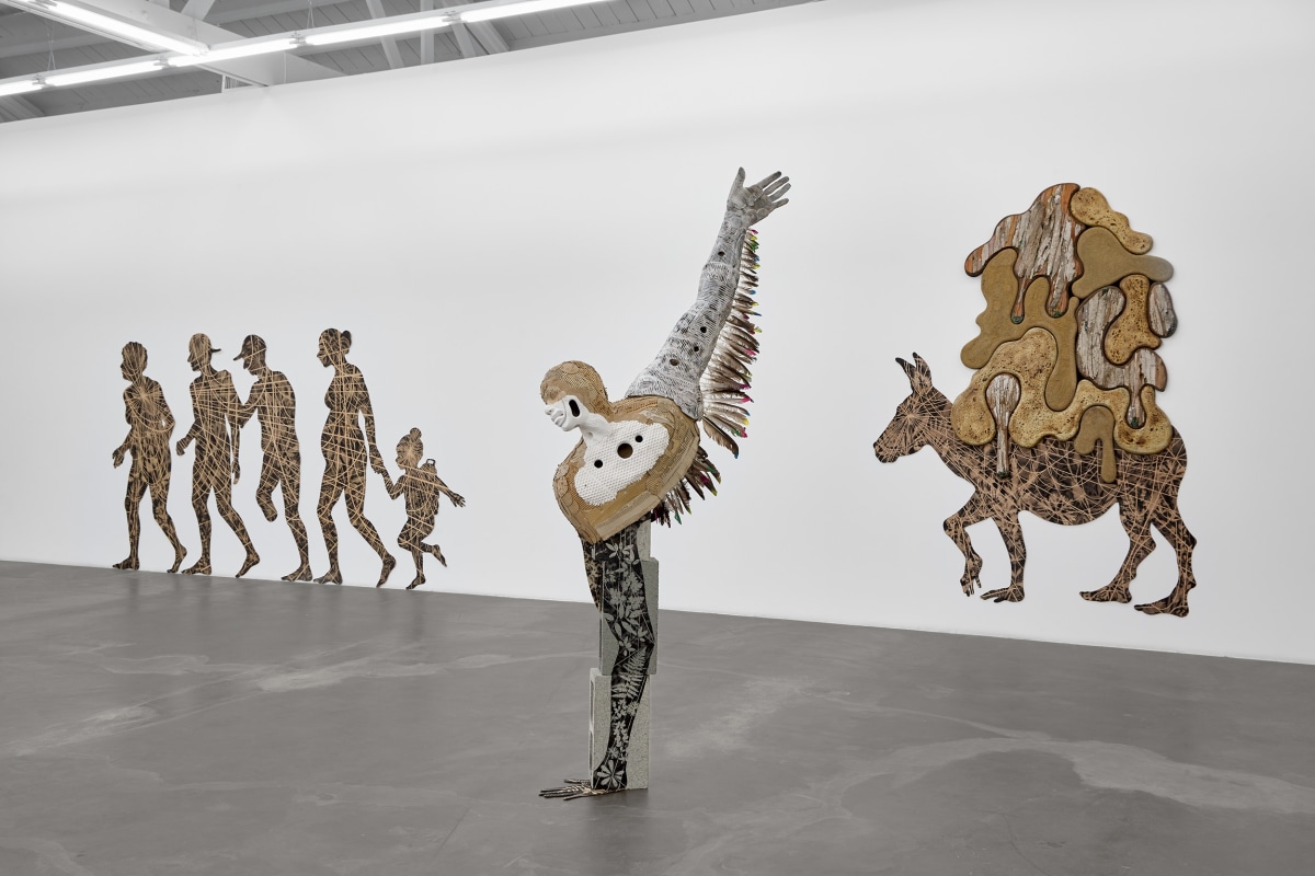 Installation view of HECTOR DIONICIO MENDOZA: Buscando Futuro / Searching for a Future, on view from January 13 to February 17, 2024