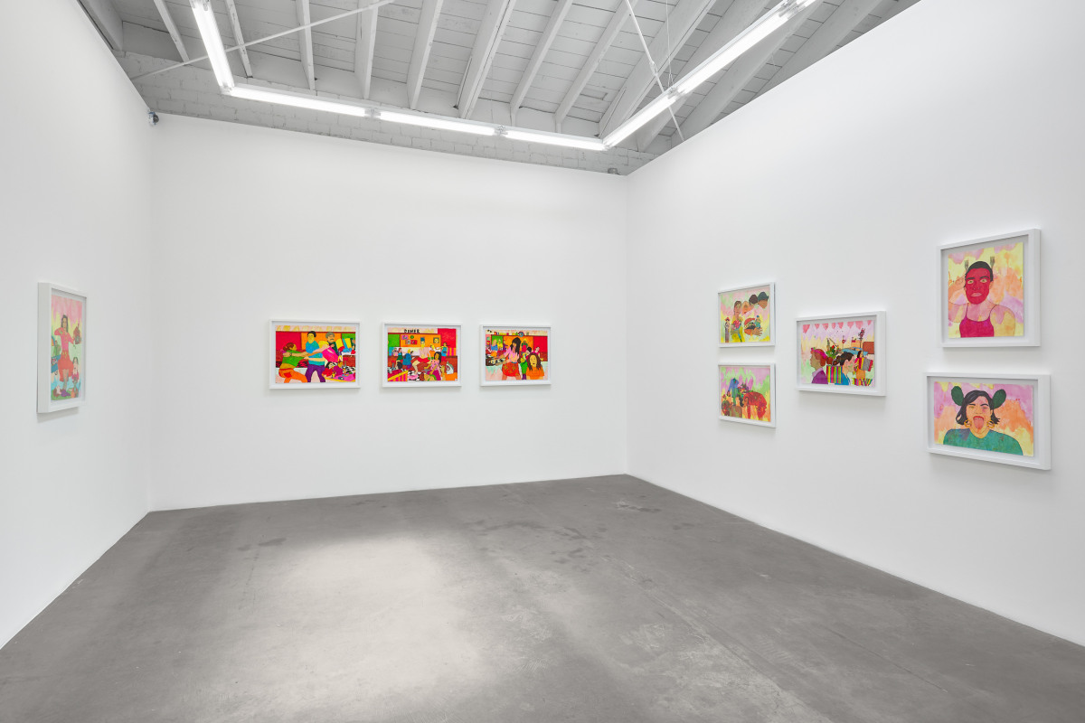 Installation view of KARLA DIAZ: Mujer Valiente y Los Diablitos (Brave Woman and The Little Devils), April 27 - May 8, 2024