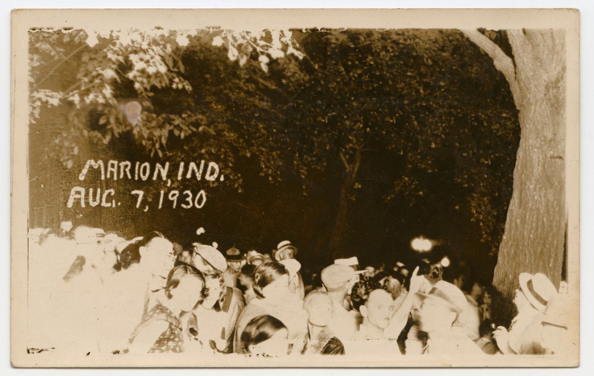 Ken Gonzalez-Day Lynching of Thomas Shipp and Abraham S. Smith, Marion, IN 1930  Erased Lynchings Set III, 2006-2019 Archival injet print on rag paper mounted on cardstock 6 x 4.5 in.
