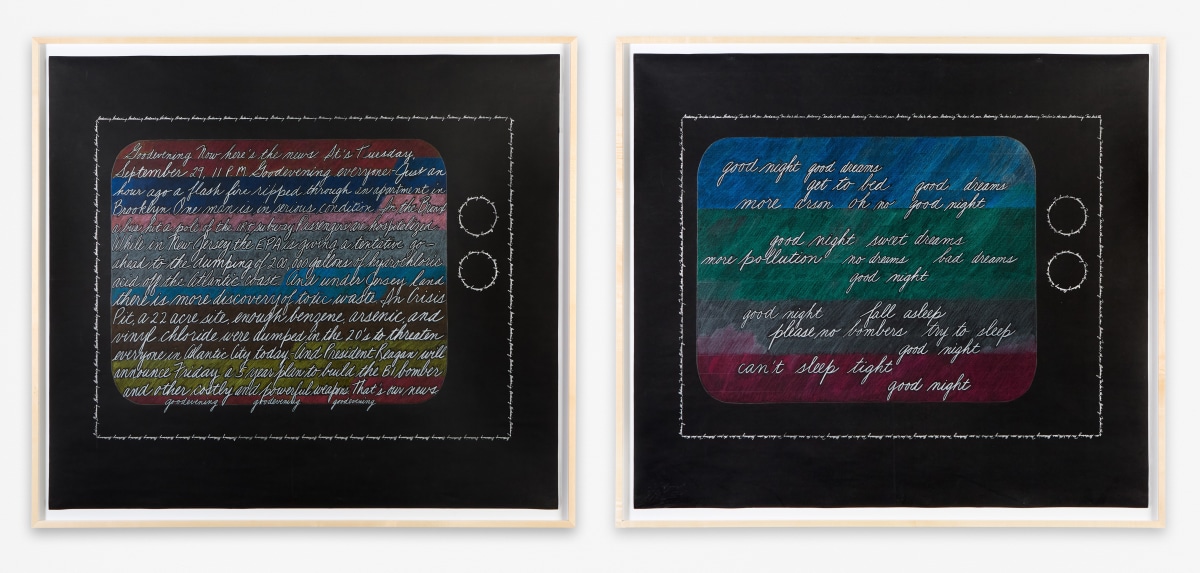 Mimi Smith September 29th, 1982, 11 pm, Can't Sleep Tight (diptych with audio), 1982