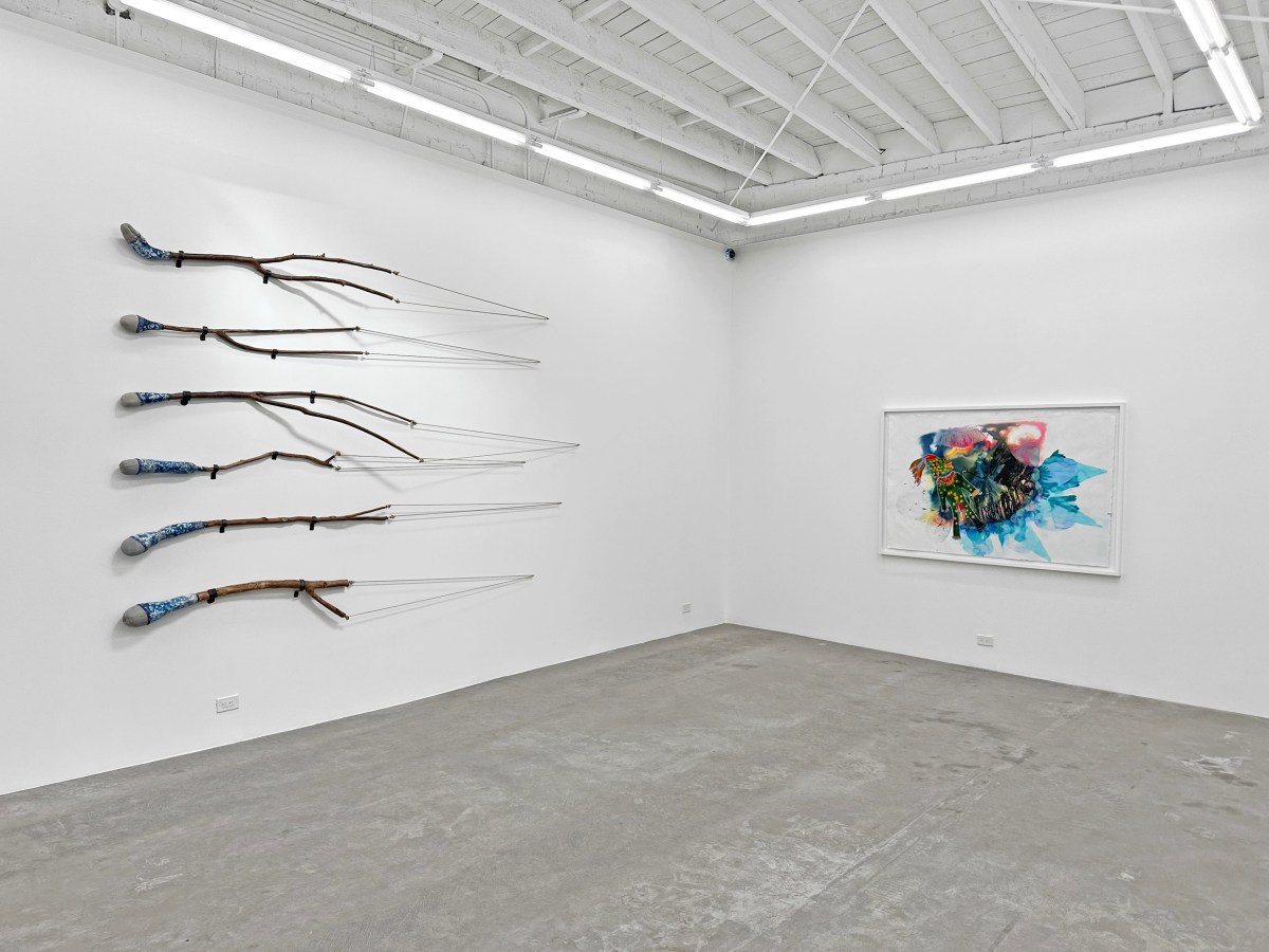 Installation view of GRISELDA ROSAS: Donde pasó antes (Where it happened before), on view from January 13 to February 17, 2024