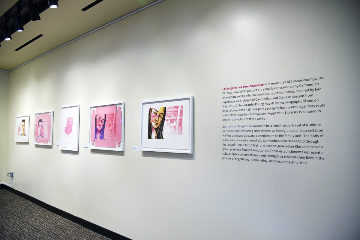 Installation view of&nbsp;Phung Huynh: Donut (W)hole, Pepperdine University: The Payson Library on view from May 2 - September 10, 2023