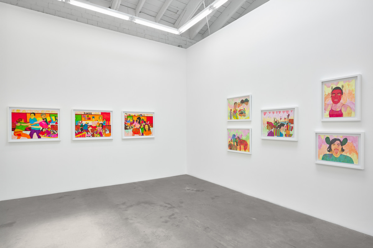 Installation view of KARLA DIAZ: Mujer Valiente y Los Diablitos (Brave Woman and The Little Devils), April 27 - May 8, 2024