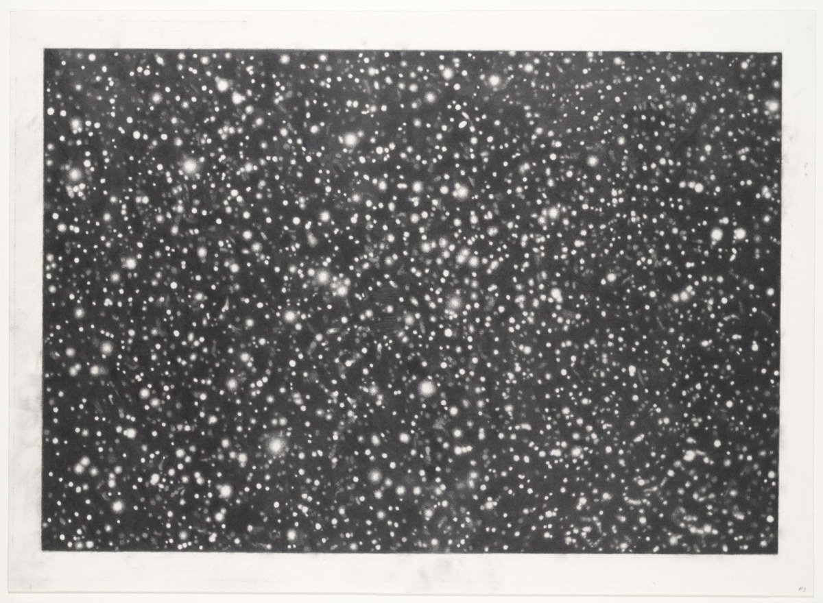 Vija Celmins
Star Field III,&amp;nbsp;1982&amp;ndash;1983
graphite on acrylic ground on paper
21 x 27 inches
Collection of The Museum of Modern Art, New York
Gift of Edward R. Broida