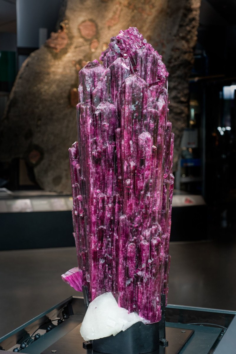 Tourmaline, variety Rubellite, &amp;ldquo;The Tarugo&amp;rdquo;, Jonas Mine, Itatiaia, Minas Gerais, Brazil

At 85cm in length, and with a weight of 82 kilos, the &amp;ldquo;Tarugo&amp;rdquo; tourmaline was the largest unrepaired gem crystal ever recovered from the Jonas mine, and is probably the largest ever recovered anywhere in the world. It can be seen today in the gem and mineral hall of the American Museum of Natural History in New York.