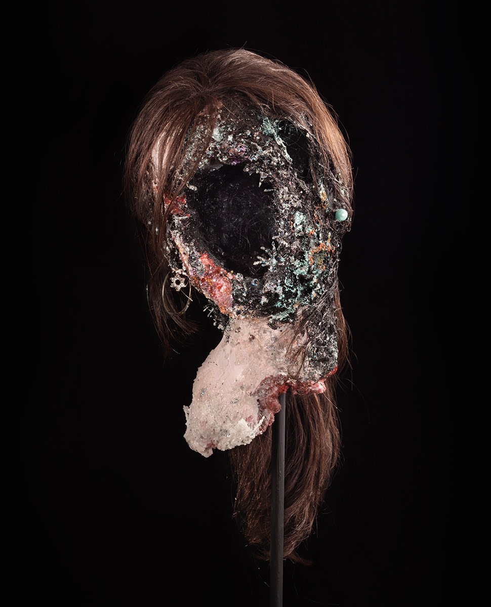 David Altmejd
Sarah Altmejd, 2003
plaster, paint, Styrofoam, synthetic hair, wire, chain, jewelry, and glitter
16 x 7 x 7 inches
(40.6 x 17.8 x 17.8 cm)
Photo by Lance Brewer